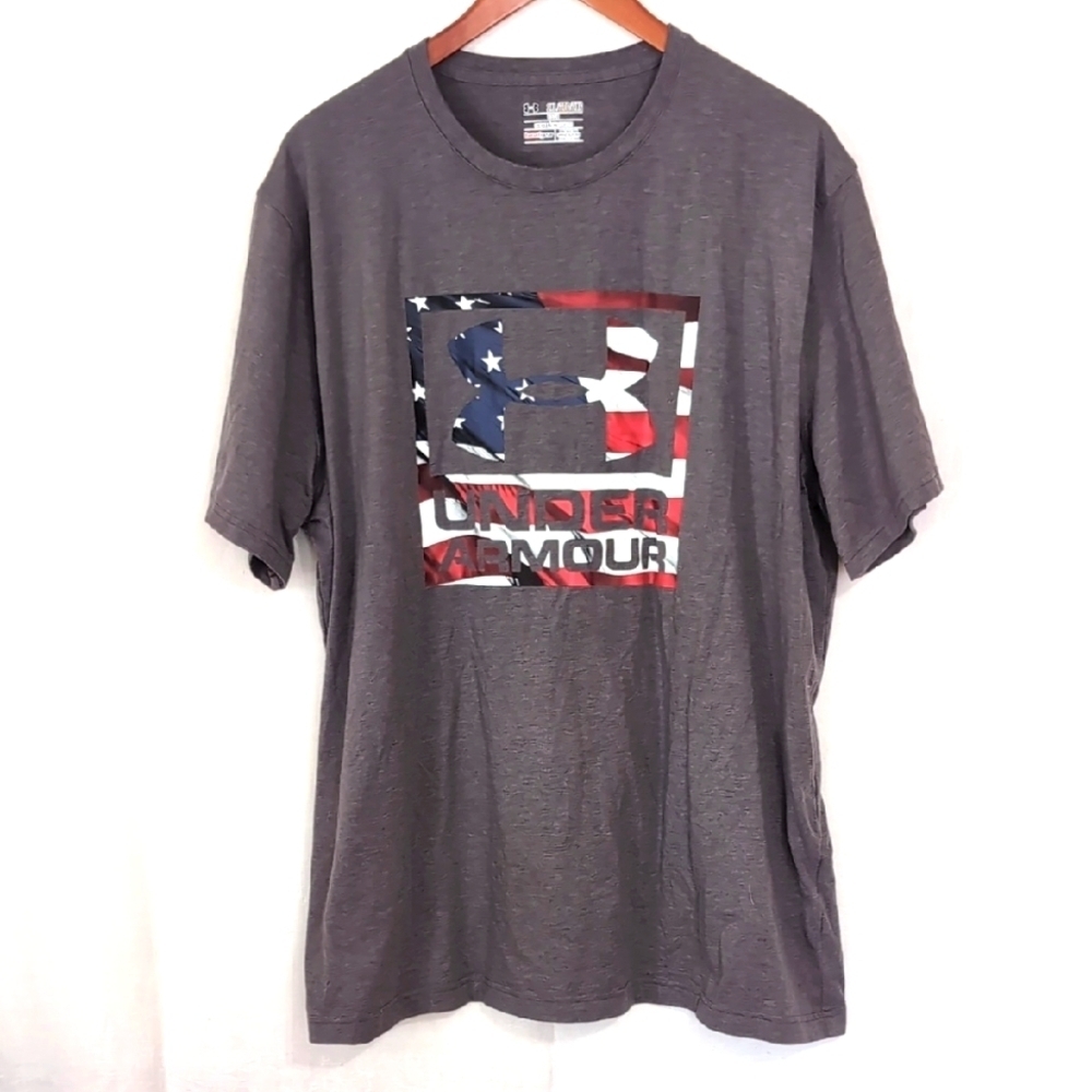 Under Armour Men's Grey Americana Loose Fit Short Sleeve Tshirt Size 2x